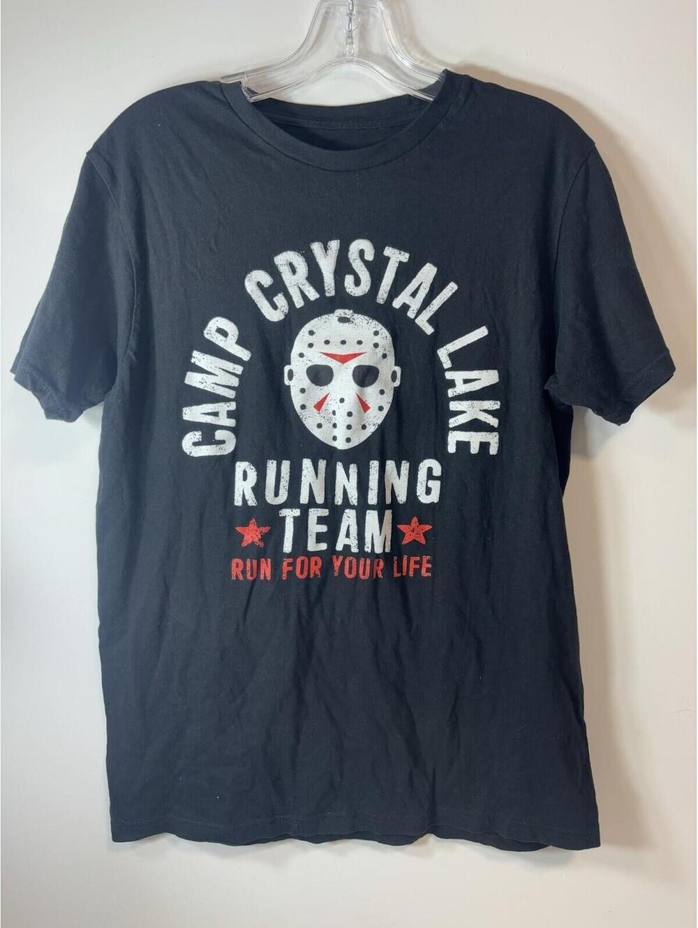 CAMP CRYSTAL LAKE Running Team Jason Voorhees M T-Shirt 80s Cult Horror Movie